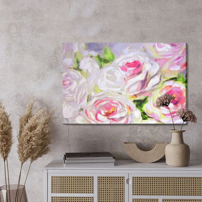 Ljuddämpande tavla - Blooming roses as painted