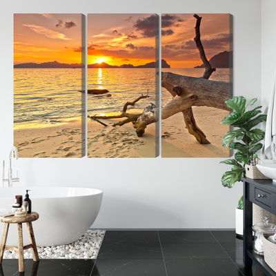 Ljuddämpande tavla - Sea landscape at sunset