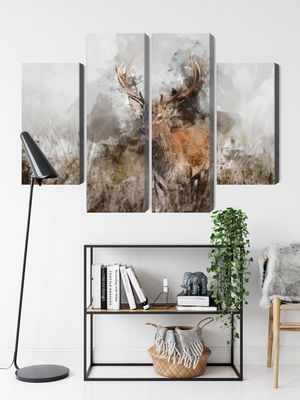 Ljuddämpande tavla - A deer painted with 3d