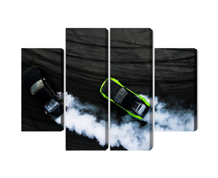 Ljuddämpande tavla - Drifting 3d cars