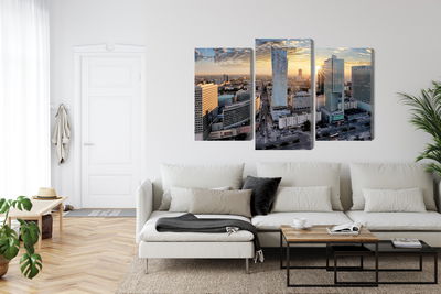 Ljuddämpande tavla - Warsaw skyscrapers at sunset