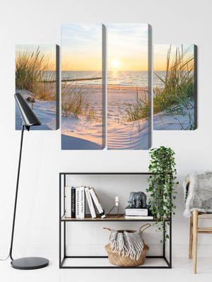 Ljuddämpande tavla - Sunset on the baltic sea 3d