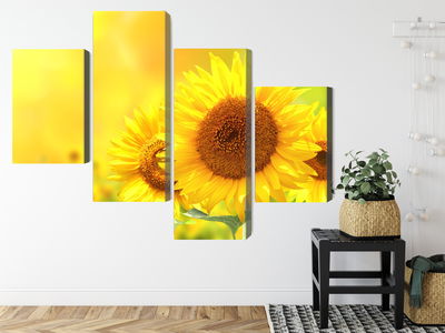 Ljuddämpande tavla - Blooming sunflowers 3d