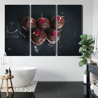 Ljuddämpande tavla - Chocolate muffins with roses