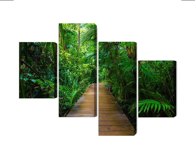 Ljuddämpande tavla - Wooden bridge in a tropical