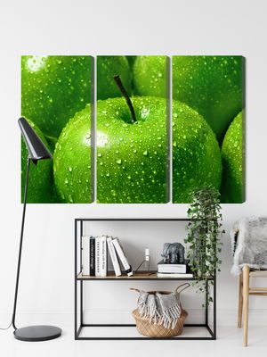 Ljuddämpande tavla - Green apples on a macro scale