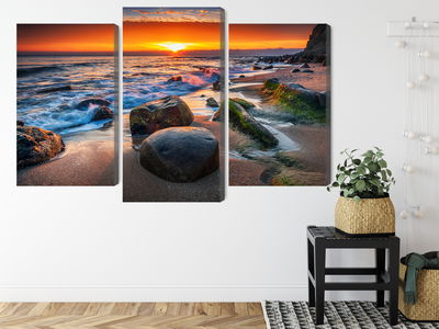 Ljuddämpande tavla - 3d beach sunset