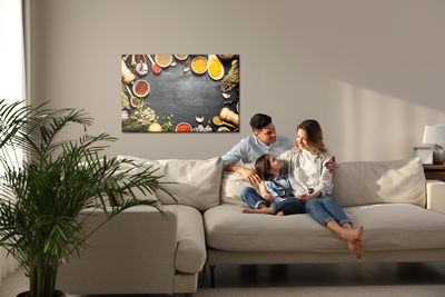 Ljuddämpande tavla - Table with herbs and spices