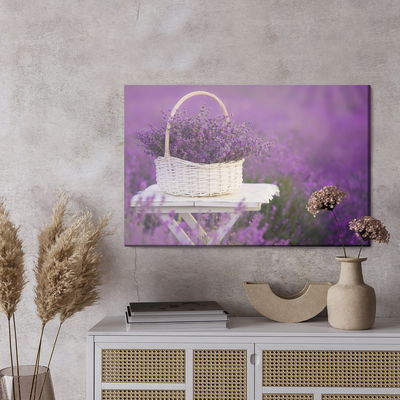 Ljuddämpande tavla - Wicker basket with lavender