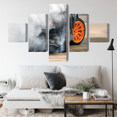 Ljuddämpande tavla - Drifting car in a puff