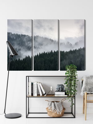 Ljuddämpande tavla - Misty 3d forest landscape