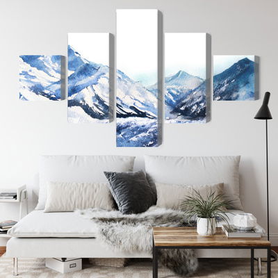 Ljuddämpande tavla - Watercolor mountain peak