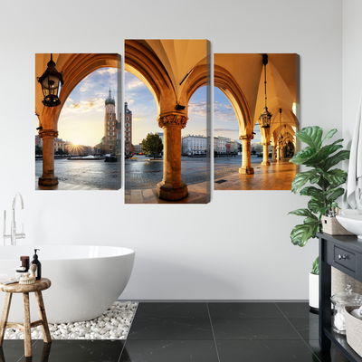 Ljuddämpande tavla - View of Kraków at sunset