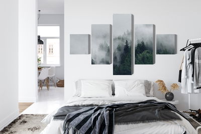 Ljuddämpande tavla - Green misty forest