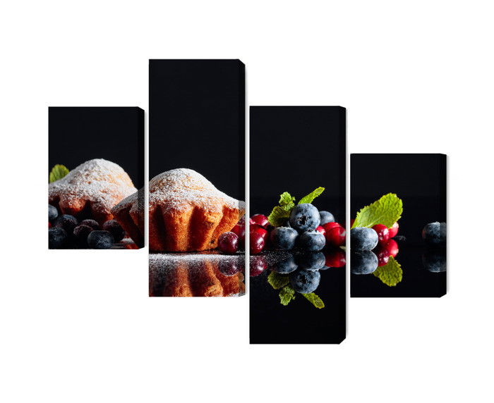 Ljuddämpande tavla - Muffins with fruits