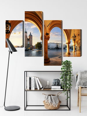 Ljuddämpande tavla - View of Kraków at sunset