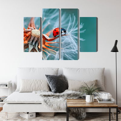 Ljuddämpande tavla - Ladybug on a dandelion