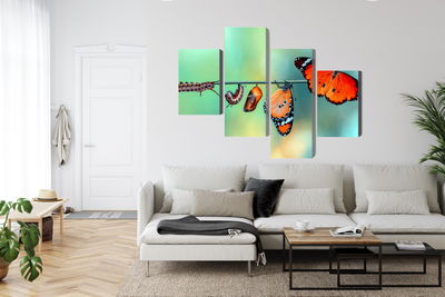 Ljuddämpande tavla - Colorful caterpillars