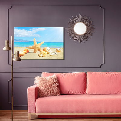 Ljuddämpande tavla - Sea beach and seashells