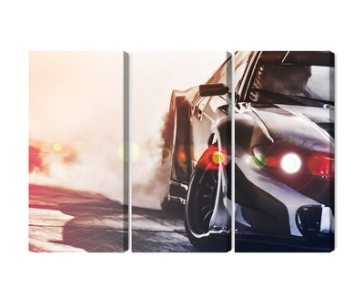 Ljuddämpande tavla - Black drifting 3d car