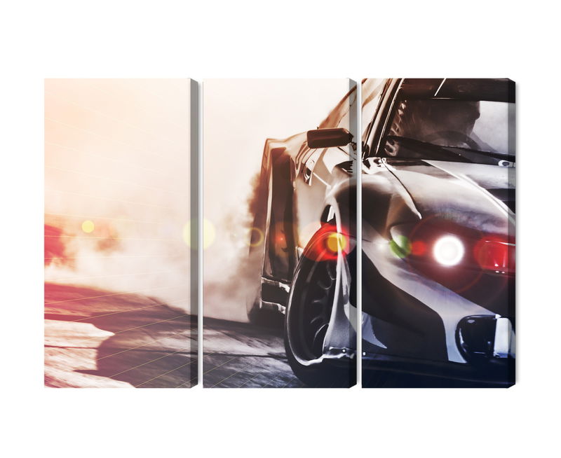 Ljuddämpande tavla - Black drifting 3d car