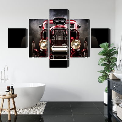 Ljuddämpande tavla - Hot rod car on a smoke