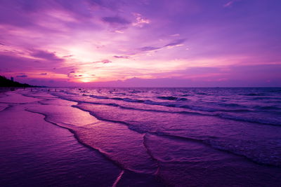 Ljuddämpande tavla - Purple sunset over the sea