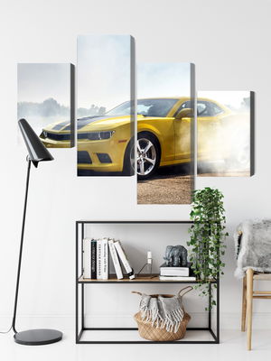 Ljuddämpande tavla - 3d drifting yellow car