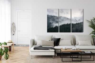 Ljuddämpande tavla - Misty 3d forest landscape