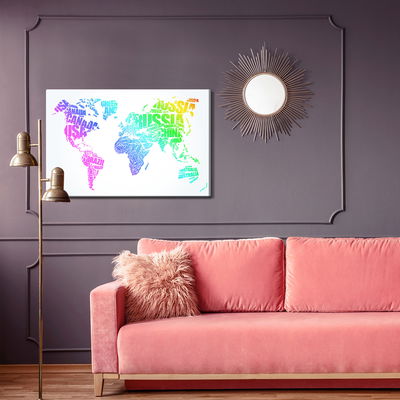 Akustiikkataulu - World map with colored