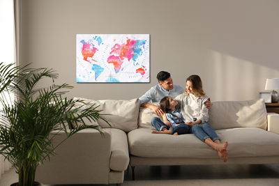 Ljuddämpande tavla - World map