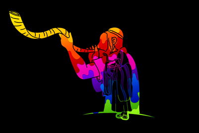 Ljuddämpande tavla - Jew blowing a horn