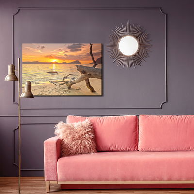 Ljuddämpande tavla - Picture sunset at the beach