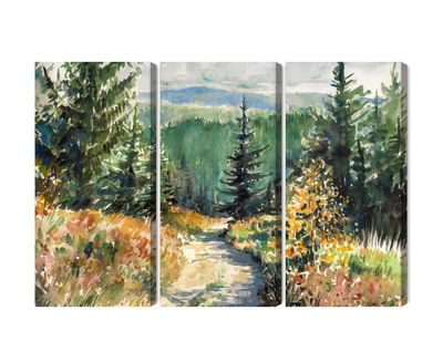 Ljuddämpande tavla - Forest landscape painted