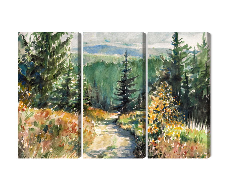 Ljuddämpande tavla - Forest landscape painted
