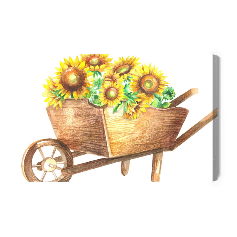 Ljuddämpande tavla - Sunflowers in a wooden