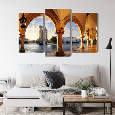 Ljuddämpande tavla - View of Kraków at sunset