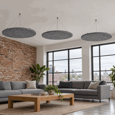Ljudabsorbering till tak - PES circle ceiling