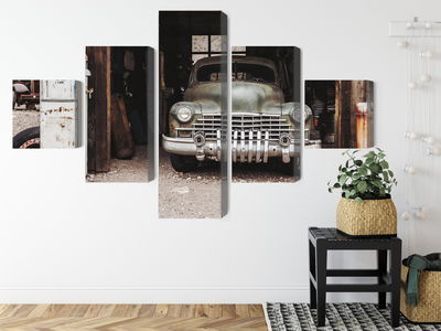 Ljuddämpande tavla - Old car in vintage style