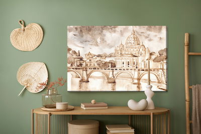 Ljuddämpande tavla - Rome painted with watercolor