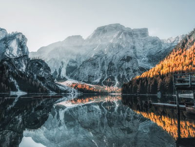 Ljuddämpande tavla - Italian lake braies 3d