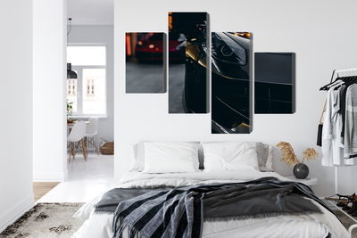 Ljuddämpande tavla - Front of a black sports car