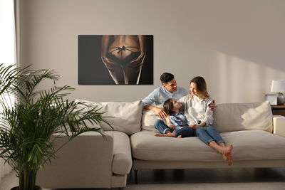 Ljuddämpande tavla - Woman in erotic lingerie