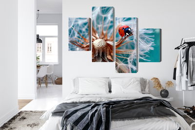 Ljuddämpande tavla - Ladybug on a dandelion