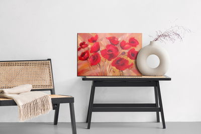 Ljuddämpande tavla - Red poppies like painted