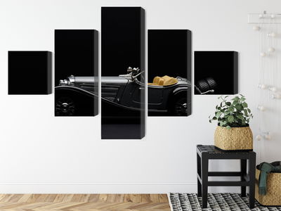 Ljuddämpande tavla - Historic car on dark tees