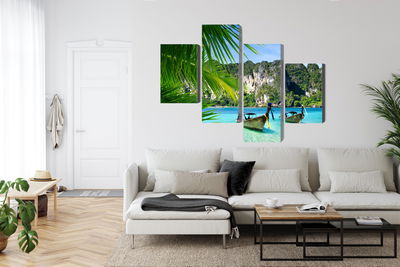 Ljuddämpande tavla - Tropical landscape 3d