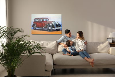 Ljuddämpande tavla - Red vintage car