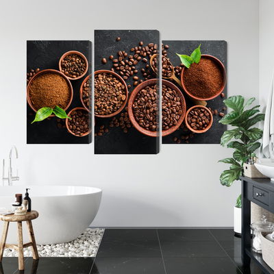 Ljuddämpande tavla - Ground coffee and beans