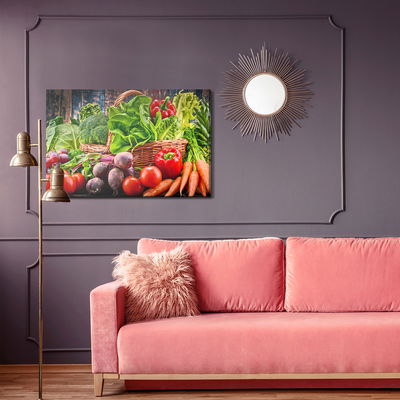 Ljuddämpande tavla - Rich basket of vegetables